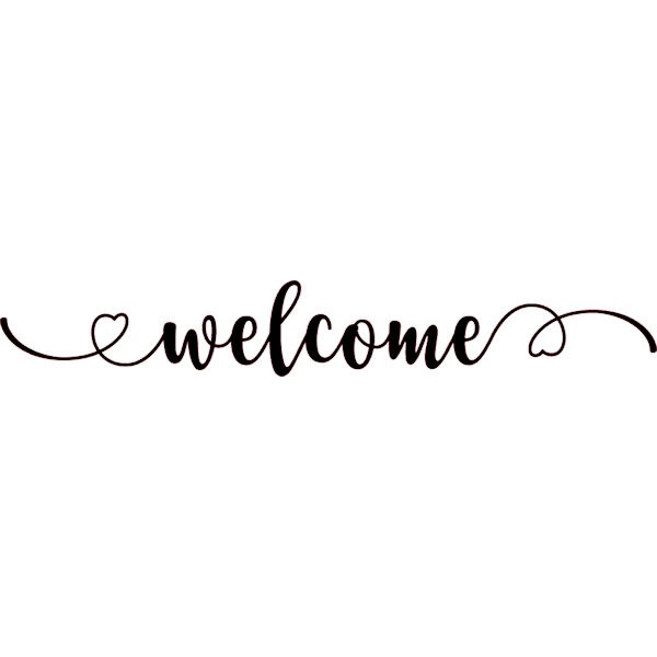 Welcome Front Door Hearts Oh My Word Design